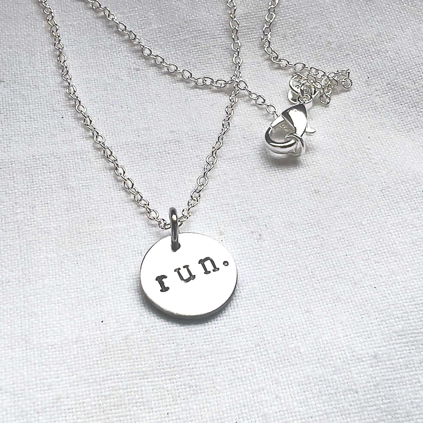 Run Necklace | Sterling Silver Marathon Pendant | Gift for Runner