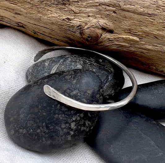 Sterling Silver Stackable Cuff Bracelet | Sterling Silver Hammered Cuff | Minimalist Jewelry | Gift For Her