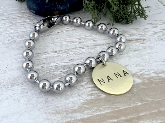 Personalized Bracelet | Name Charm Bracelet | Mixed Metal Jewelry | Gift For Grandmother | Gift for Mom | Mothers Day gift