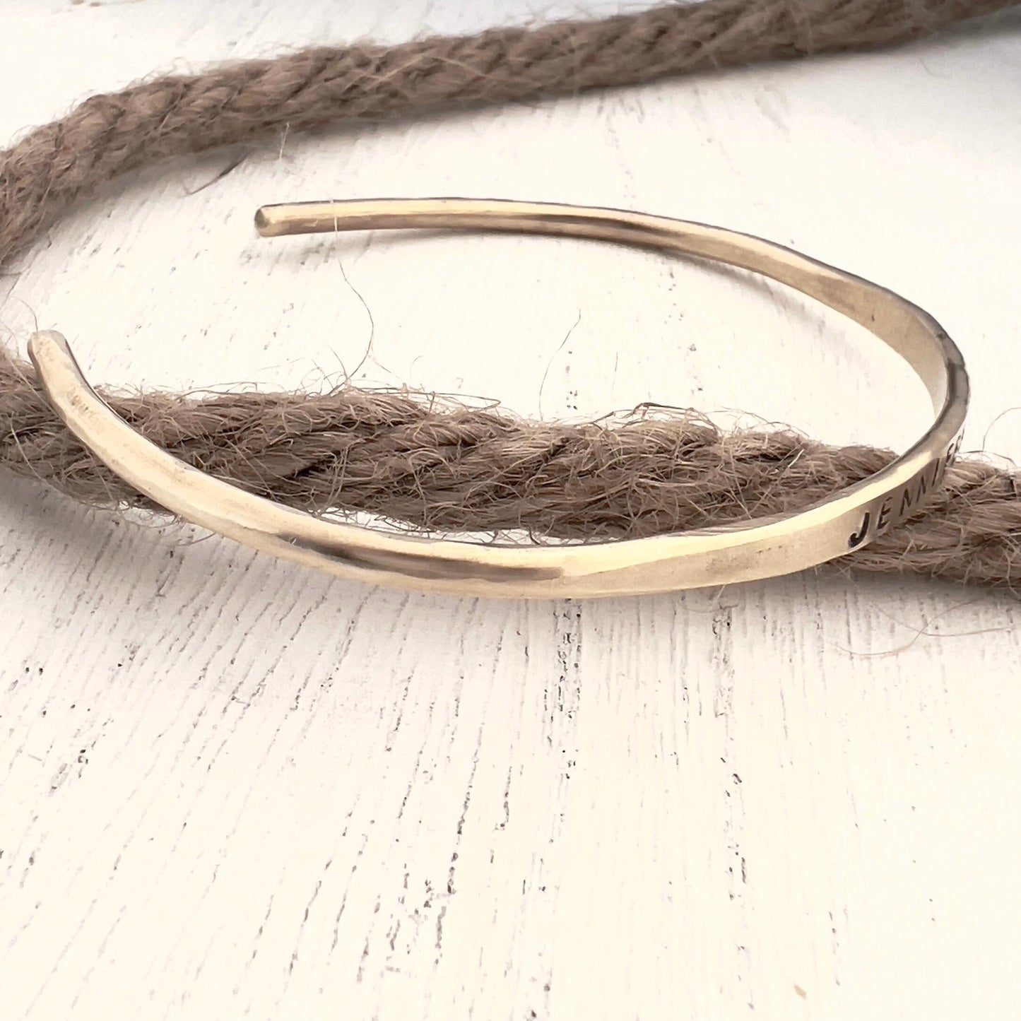 Custom Personalized Hand Stamped Bracelet | Bracelet With Quote | Personalized Jewelry |Word Bracelet | Brass Bangle