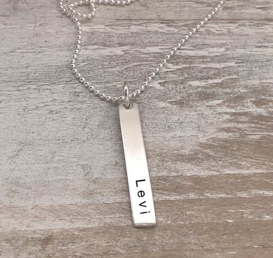 Personalized Name Bar Necklace | Sterling Silver Name Necklace | Custom Name Jewelry | Name Charm | Gift For Her