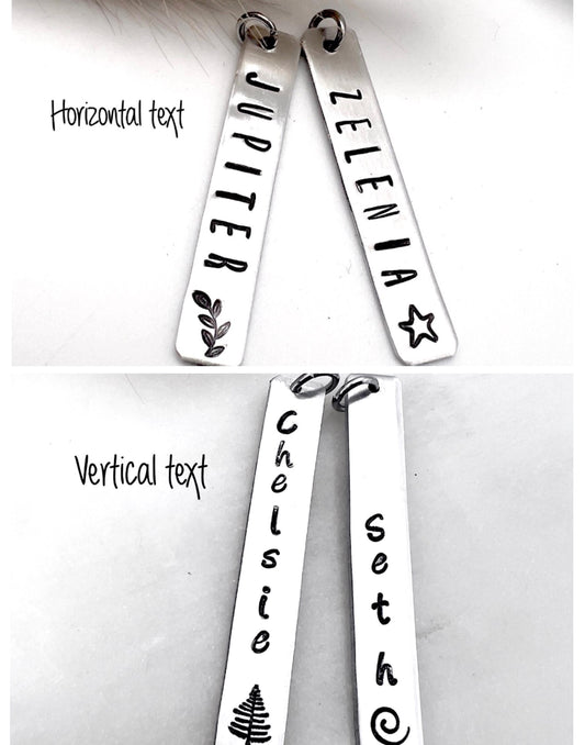 Personalized Name Charm For Necklace |Custom Name Tag | Bar Charm | Add on Charm | Gift For Mom | Friendship Gift