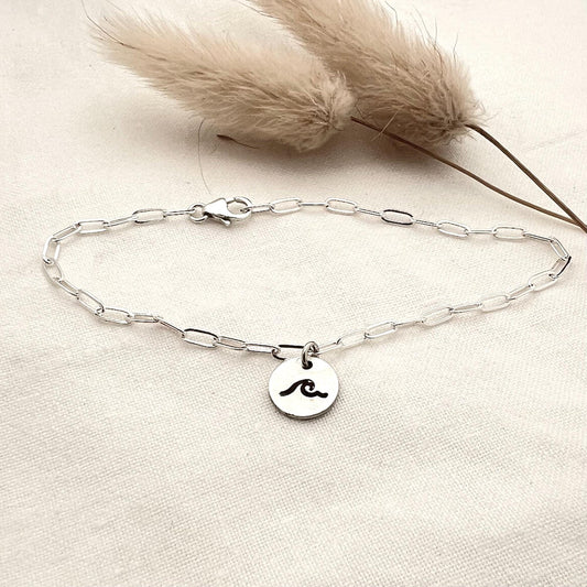 Ankle Bracelet | Sterling Silver Ankle Bracelet | Beach Jewelry | Ocean Anklet for Women | Minimalist Summer Ankle Bracelet Gift |