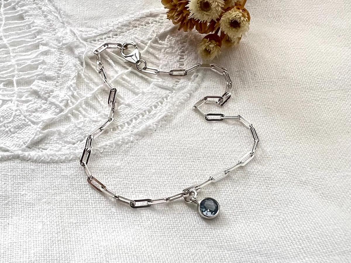 Something Blue Gift for Bride | Sterling Silver Blue Sapphire Stone Bracelet | Bridal Jewelry | Wedding Gift | Bride Bracelet