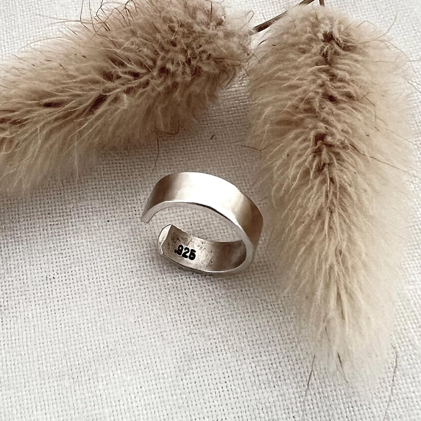 Ear Cuff | Hammered Sterling Silver Ear Cuff | 4mm Wide Ear Cuff | No Piercing | Textured Hammered Finish Ear Cuff | Minimalist Ear Cuff