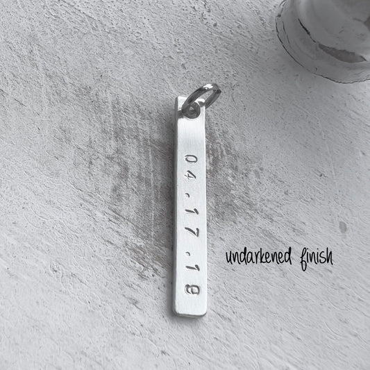 Sterling Silver Charm With Date | Custom Date Charm | Add On Charm | Birthdate Charm | Special Date Gift | Date Jewelry | Wedding Date