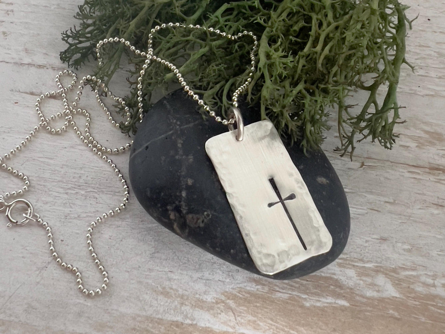 Cross Necklace | Dog Tag Necklace | Confirmation Gift | First Communion Gift | Godfather Gift | Baptism Gift | Gift for Men