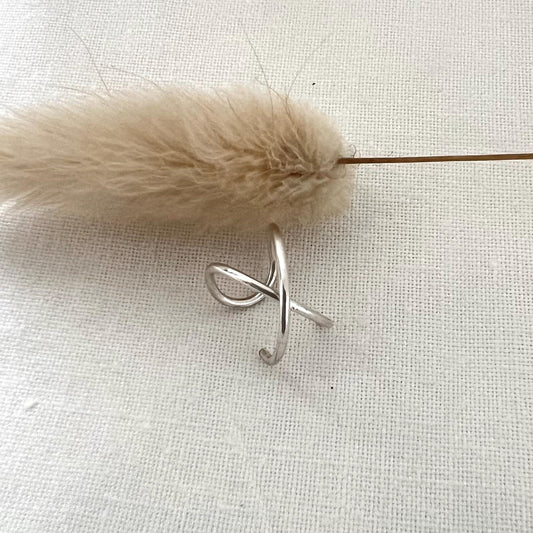Sterling Silver Non Piercing Ear Cuff | Criss Cross Cartilage Ear Wrap