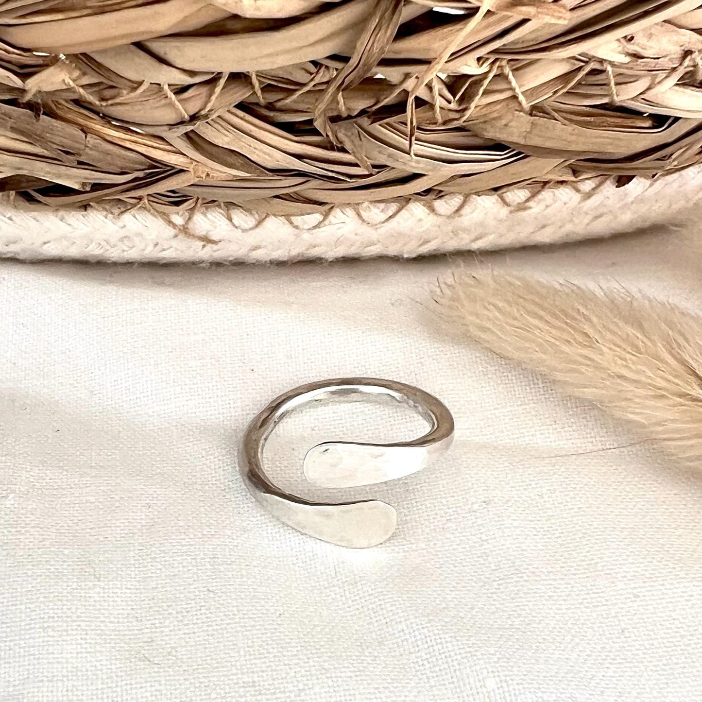 Hammered Sterling Silver Thumb Ring | Silver Wrap Ring | Adjustable Ring | Gift for Him | Gift For Her | gift For Him
