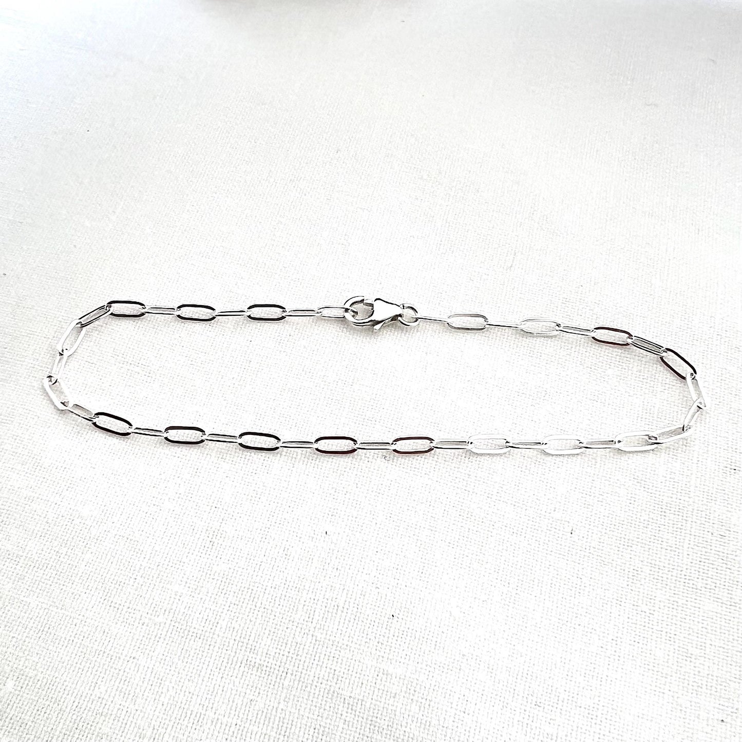 Sterling Silver Paperclip Bracelet | Chain Link Bracelet | Bracelet For Charms | Add on Charm Bracelet | Gift For Her