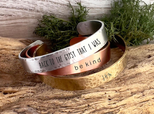 Personalized Bracelet | 3/8" Custom Hand Stamped Cuff | Custom Bracelet | Quote Bracelet | Mantra Bracelet
