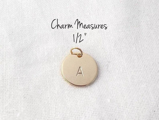 Personalized Gold Initial Disc Charm | Custom Letter Pendant | Gift for Her | Initial Charm | Initial Pendant | Letter Charm | Add on Charm