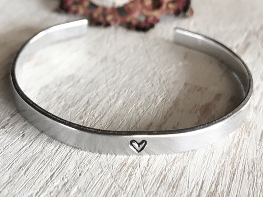 Inside Message Silver Bracelet | Heart Cuff Bracelet | Anniversary Gift for Her | Bracelet for Sister | Friendship Gift