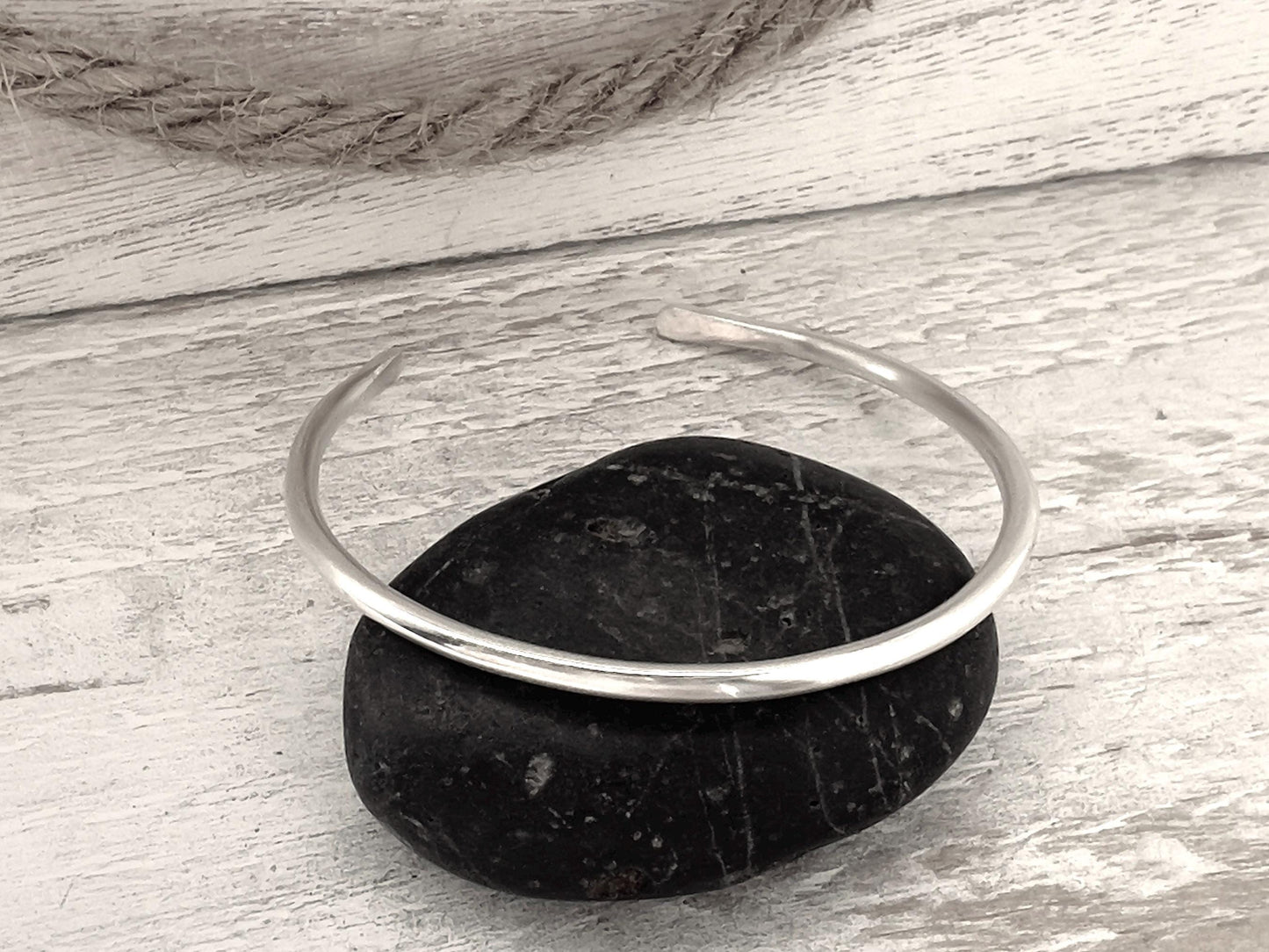 Sterling Silver Cuff Bracelet | Minimalist Jewelry | Silver Stacking Cuff | Modern Silver Cuff | Silver Bangle for Women | 10 Gauge Cuff