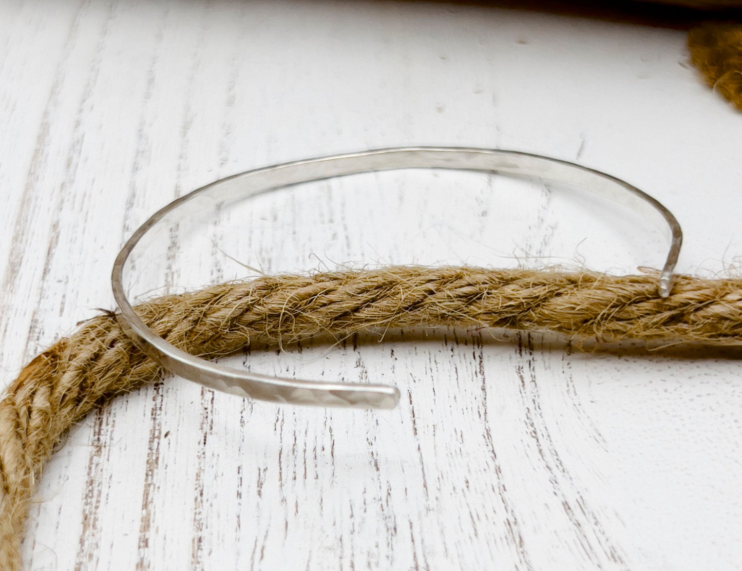 Sterling Silver Bracelet | Handmade Silver Bracelet | Skinny Stacking Cuff | Hammered Bracelet | Minimalist Jewelry | Gift for her