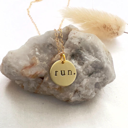 Run Necklace | Sterling Silver Marathon Pendant | Gift for Runner