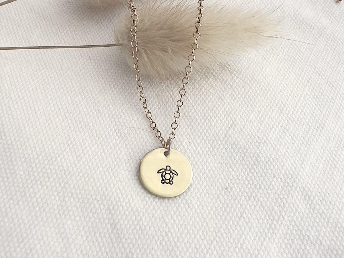 Turtle Necklace | Beach Themed Jewelry | 14k Gold Filled | Dainty Gold Necklace | Gift For Her