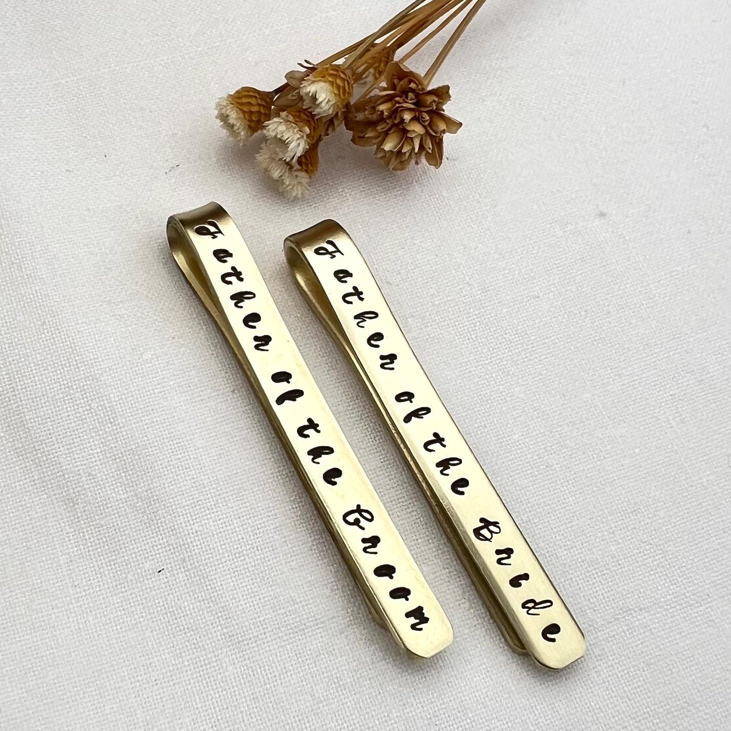 Father of the Bride Gift | Father of the Groom Tie Clip | Tie Bar Set | Tie Bar Set for Wedding | Wedding Accessory For Dads