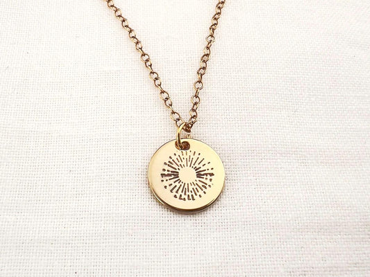 Gold Sun Necklace | Sunburst Charm Necklace | Gold Filled Charm Necklace | Gift For Her