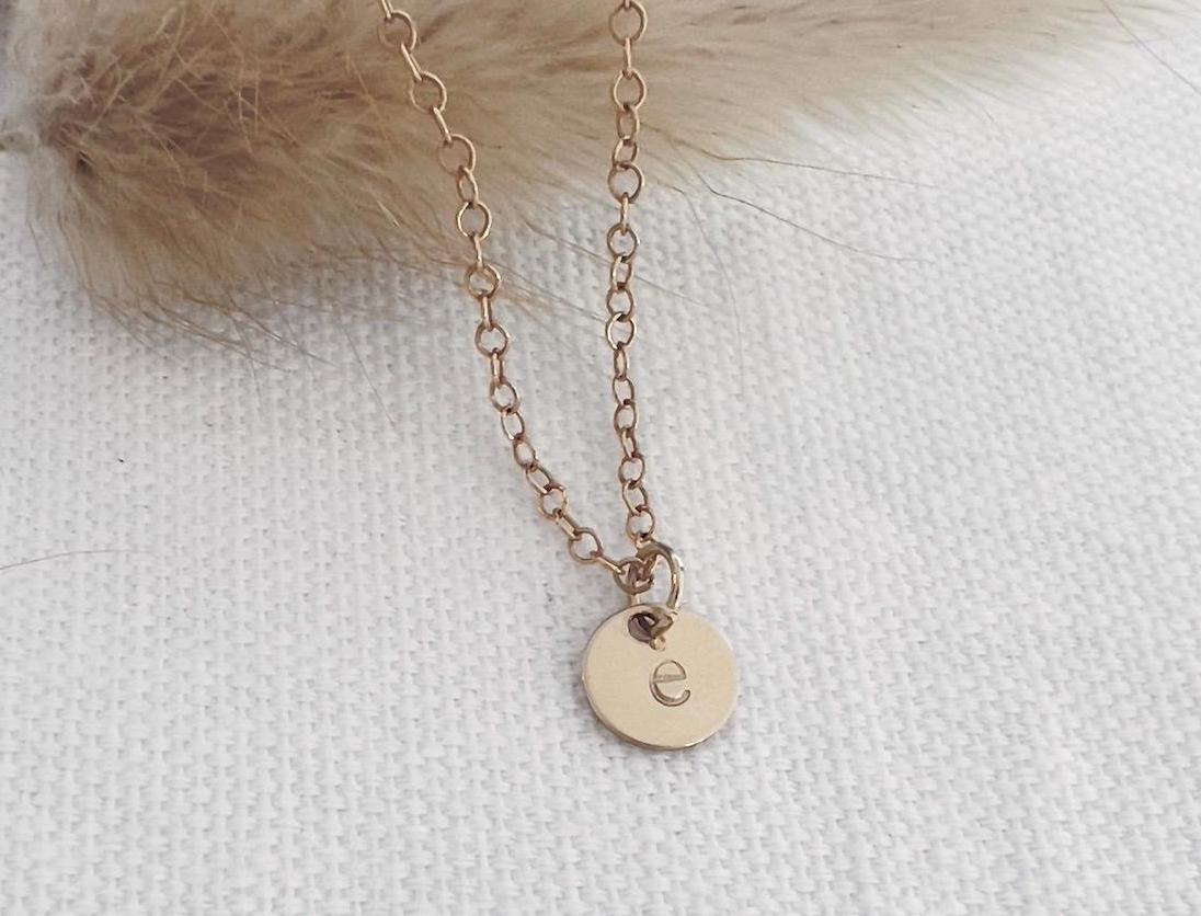 Dainty Gold Filled Initial Disc Necklace | Personalized Minimalist Jewelry | Gift For Her