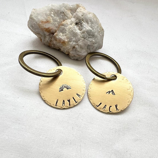 Personalized Brass Keychain Tag | Custom Name Key Ring