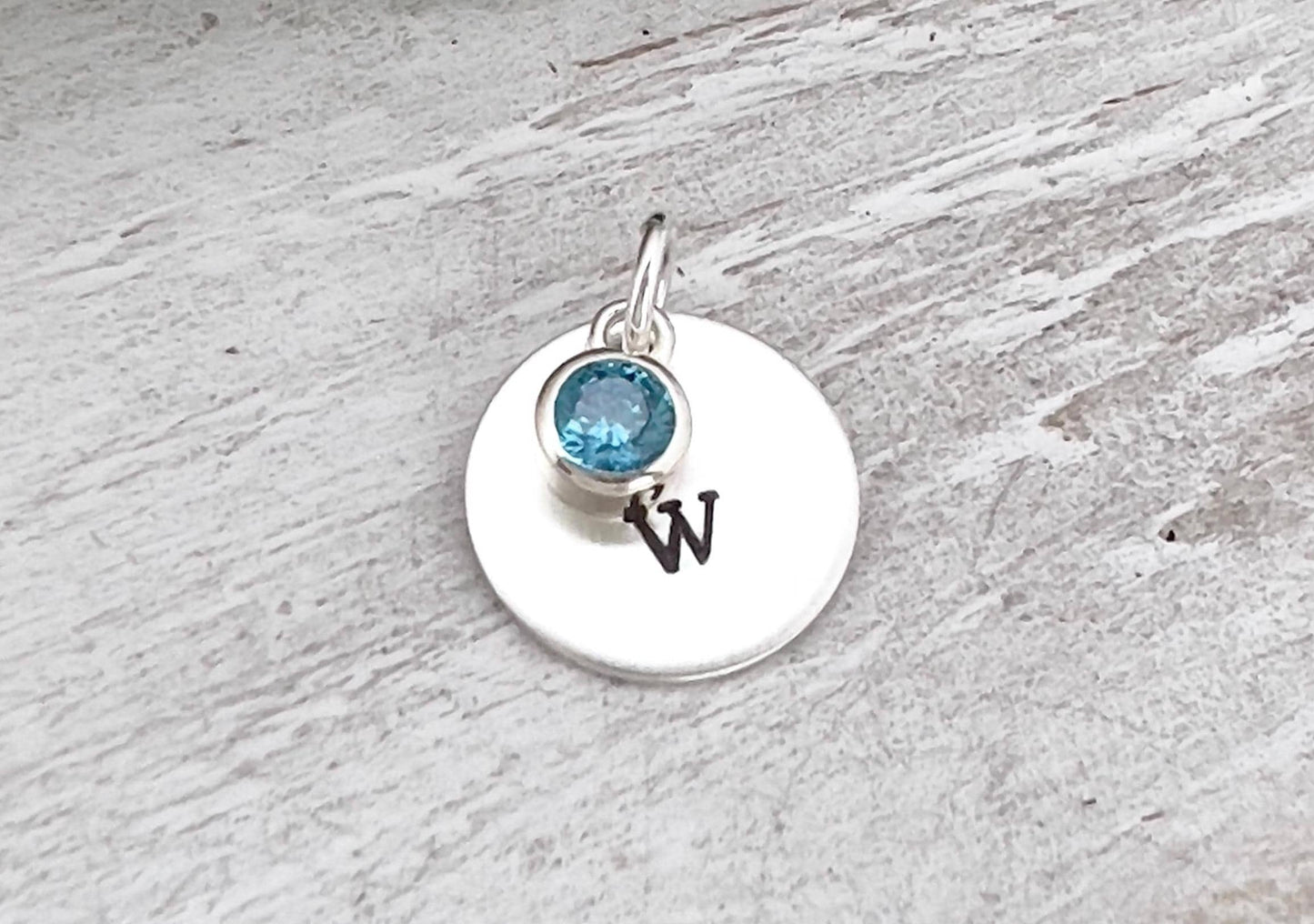 Initial Charm With Birthstone | Charm For Necklace | Sterling Silver Add On Charm | Personalized Charm | Personalized Jewelry | Gift For Her