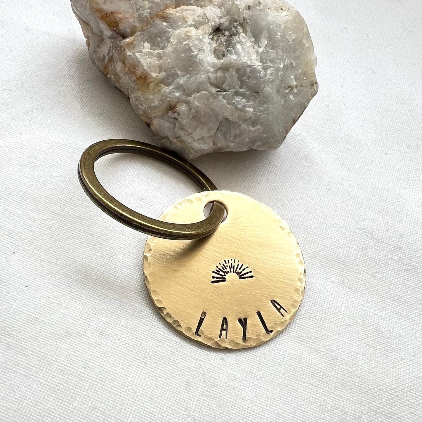 Personalized Brass Keychain Tag | Custom Name Key Ring