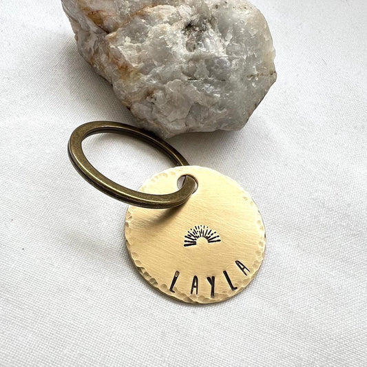Personalized Brass Keychain Tag | Custom Name Key Ring
