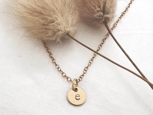 Dainty Gold Filled Initial Disc Necklace | Personalized Minimalist Jewelry | Gift For Her