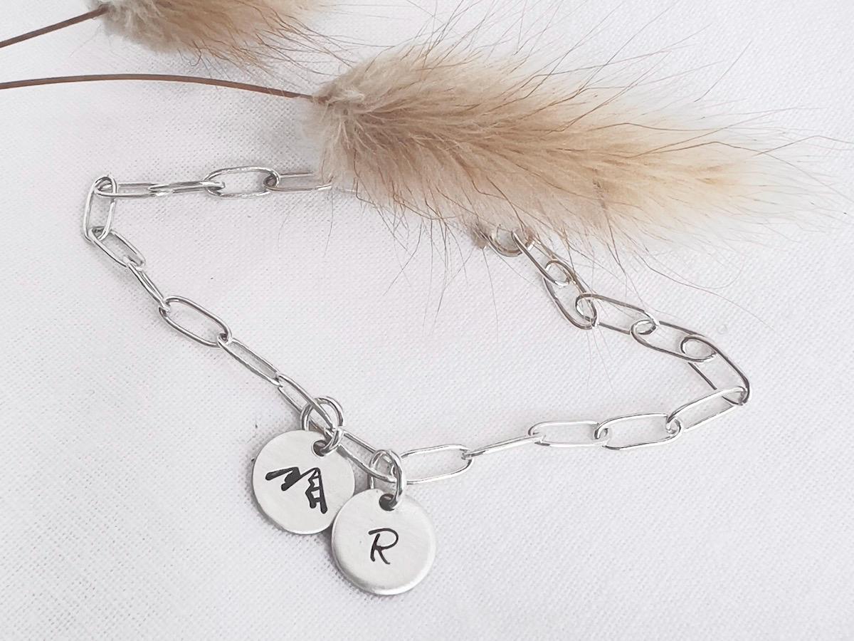 Initial Charm Bracelet |  Mountain Charm Bracelet | Personalized Jewelry | Sterling Silver Charm Bracelet | Gift For Her