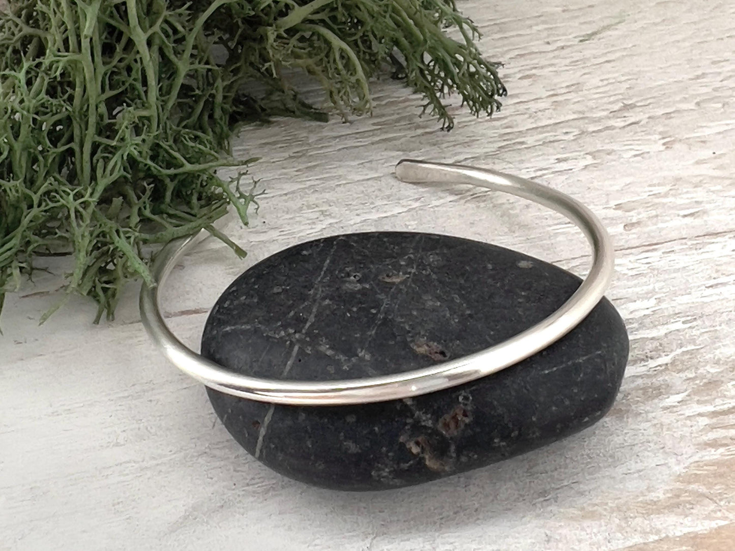 Sterling Silver Cuff Bracelet | Minimalist Jewelry | Silver Stacking Cuff | Modern Silver Cuff | Silver Bangle for Women | 10 Gauge Cuff