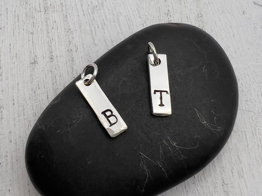 Personalized Tag Charm | 925 Sterling Silver Tag | Custom Tag Charm | Initial Tag Charm |  Hand Stamped | Add On Charm