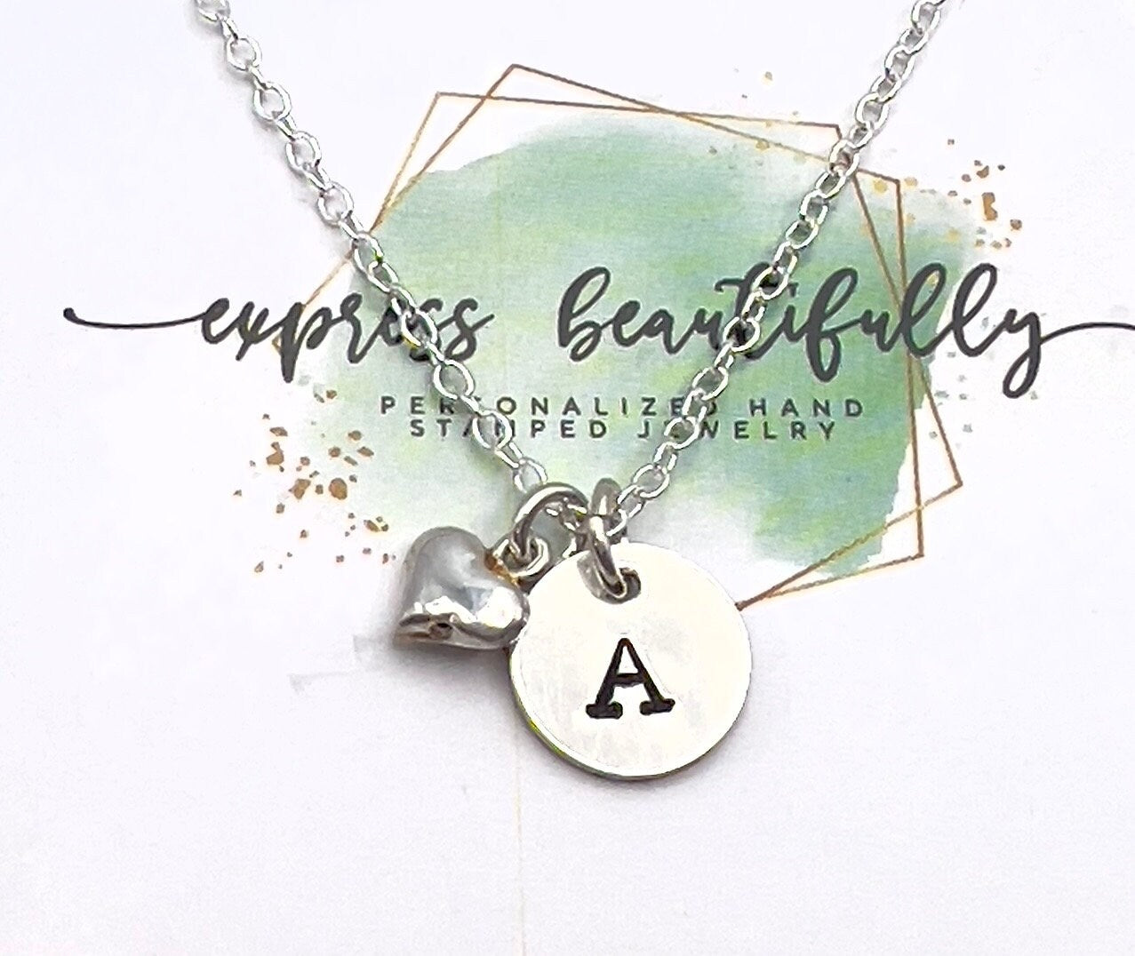 Personalized Initial Necklace | Sterling Silver Initial Heart Necklace | Dainty Initial Necklace | Birthday Gift For Her  Minimalist Jewelry