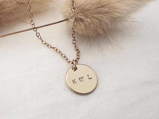 Personalized Gold Necklace | Initial Heart Charm | Anniversary Gift | Gift For Her