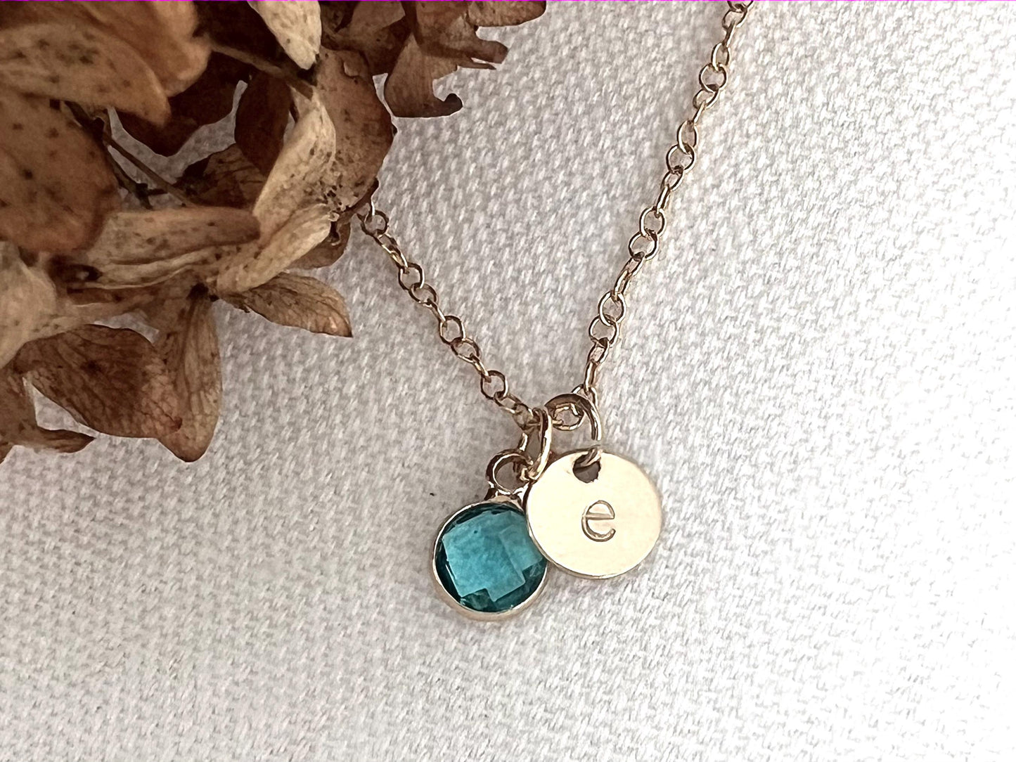 Personalized Birthstone Necklace | Inital Charm | Gift for Mom