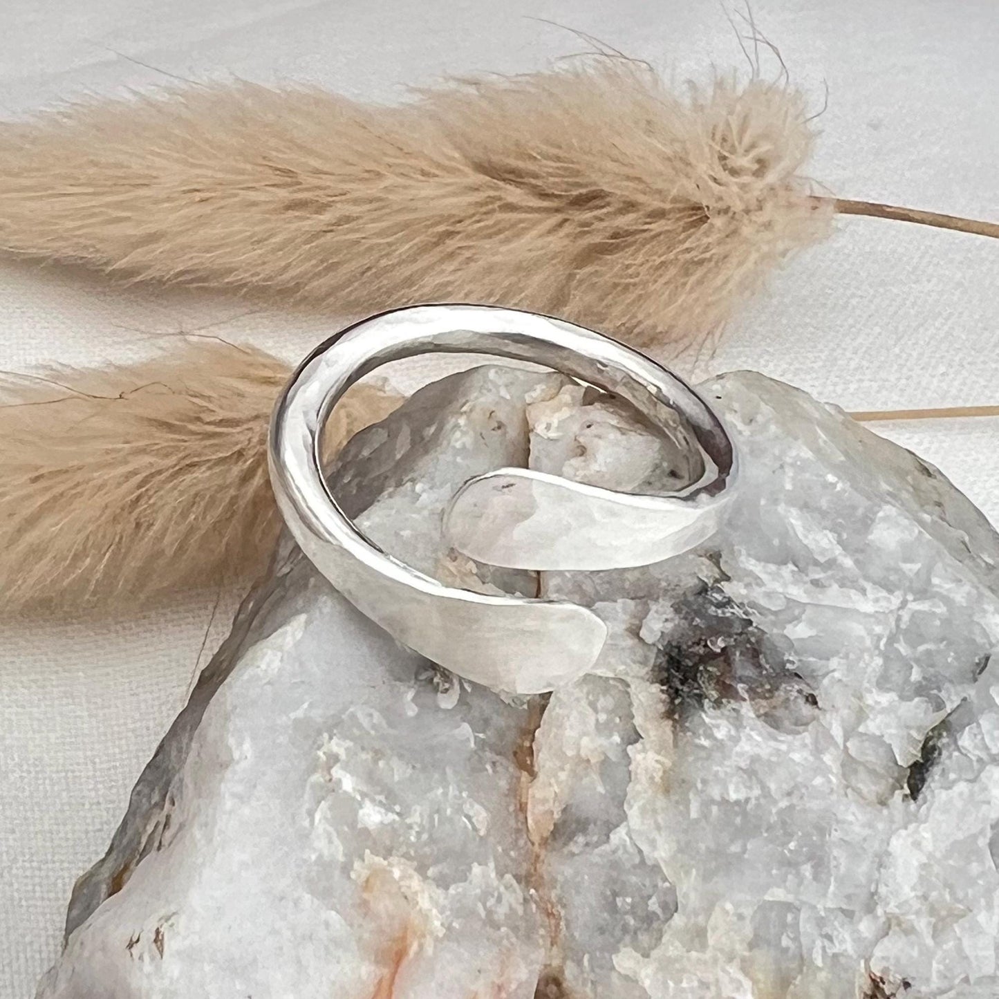 Hammered Sterling Silver Thumb Ring | Silver Wrap Ring | Adjustable Ring | Gift for Him | Gift For Her | gift For Him