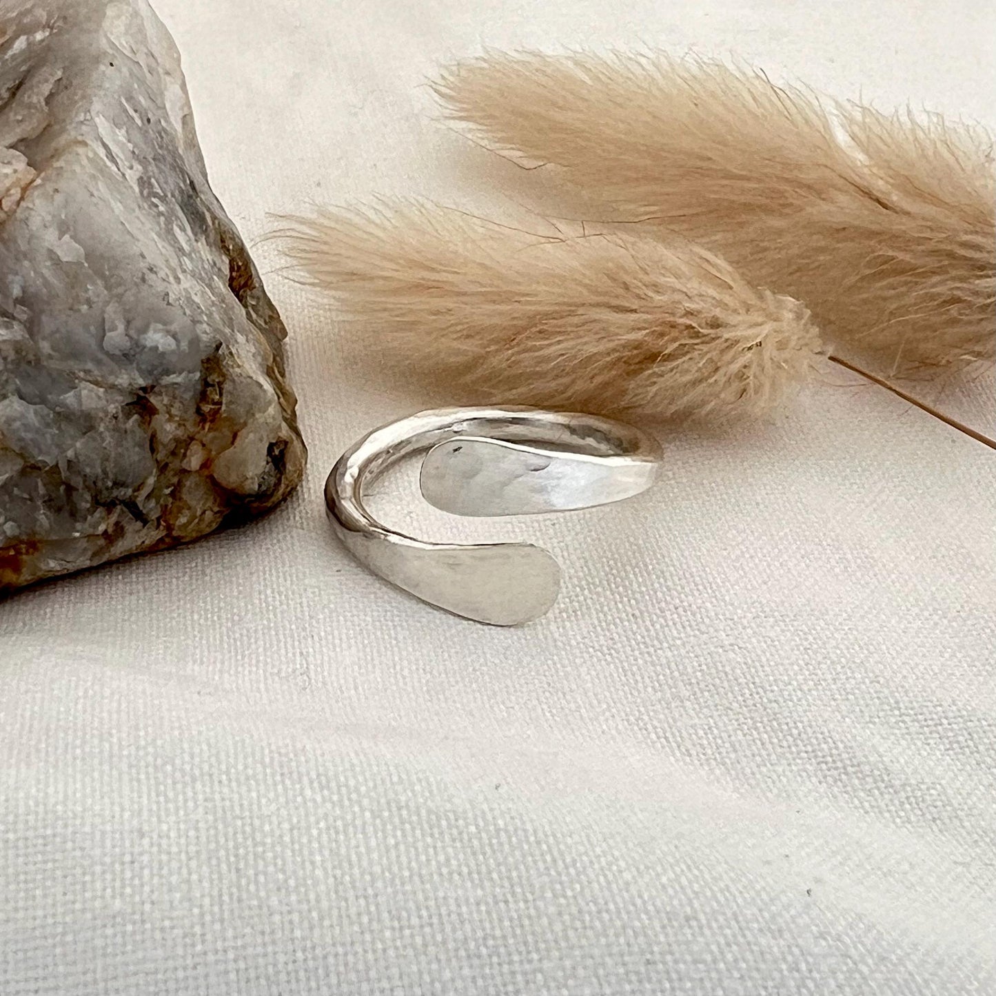 Hammered Sterling Silver Thumb Ring | Silver Wrap Ring | Adjustable Ring | Gift for Him | Gift For Her | gift For Him