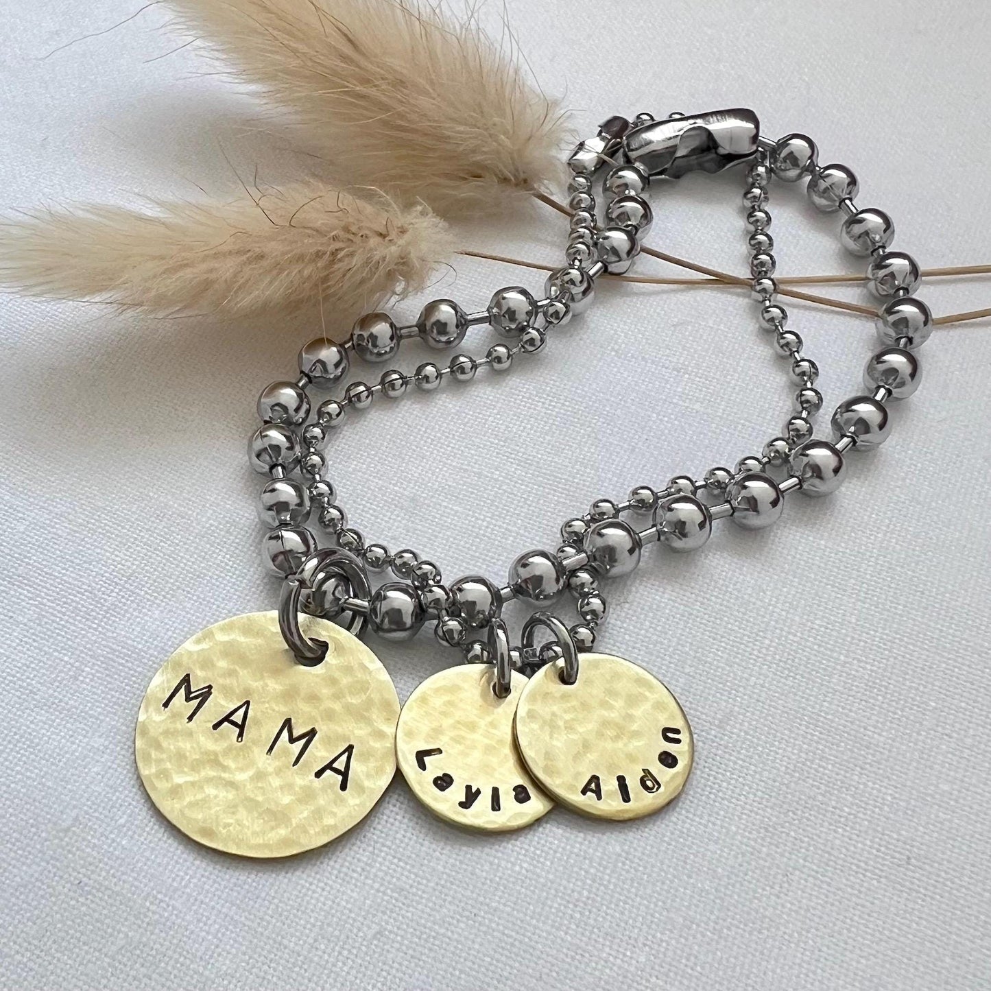 Personalized Ball Chain Bracelet Set | Custom Mama & Child Name Jewelry | Mother's Day Gift | Personalized Jewelry