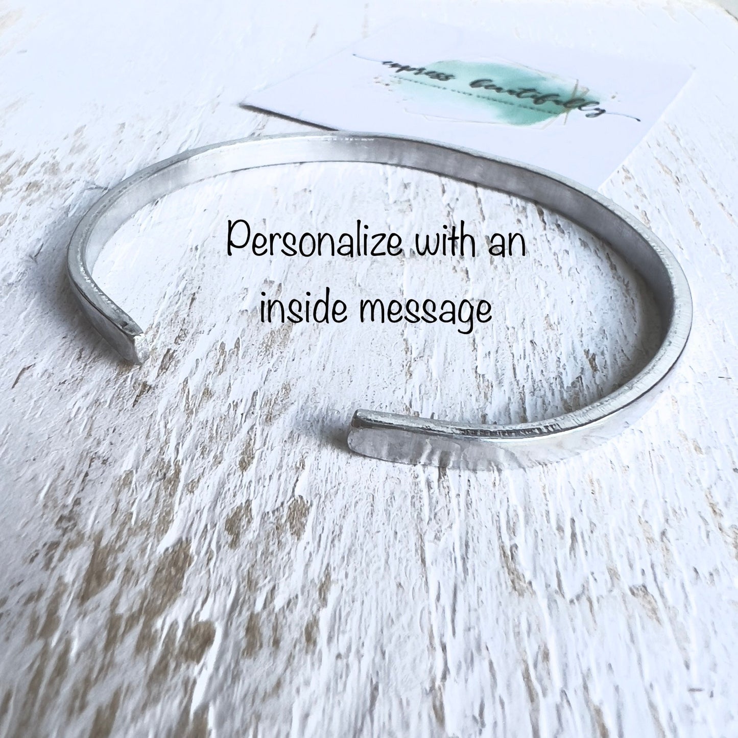Custom Message Bracelet | Sterling Silver Bracelet | Hand Stamped Text | Gift for Her or Him | Personalized Bracelet
