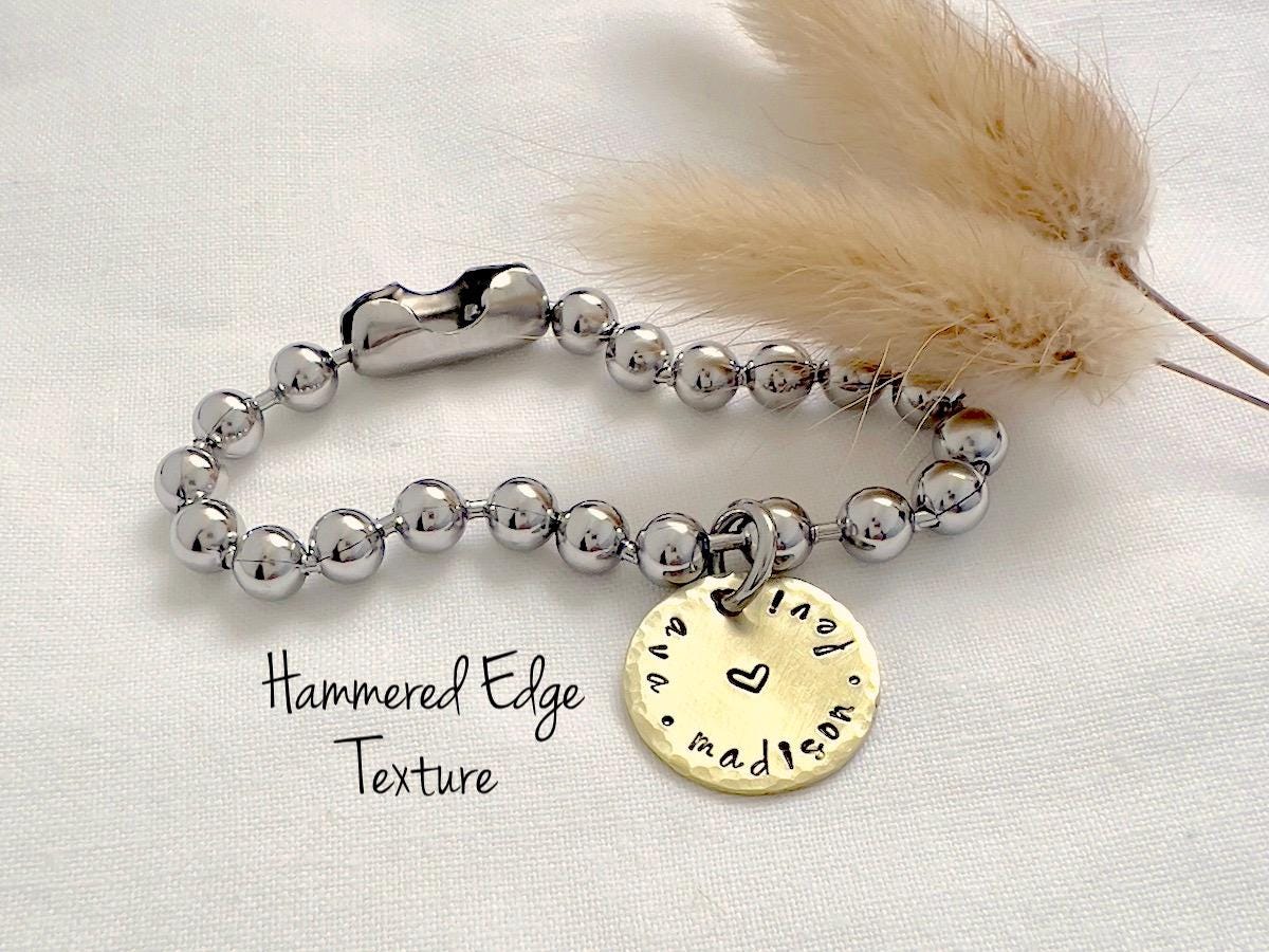 Mom Gift | Chunky Ball Chain Bracelet | Personalized Name Bracelet | Mixed Metal Bracelet | Grandmother Gift