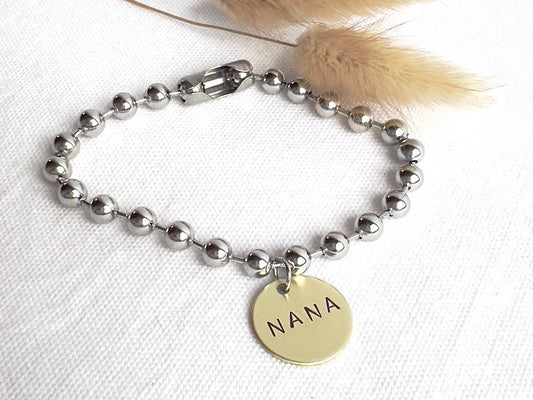 Personalized Bracelet  | Name Charm Bracelet | Mixed Metal Jewelry | Gift For Grandmother | Gift for Mom |  Mothers Day gift