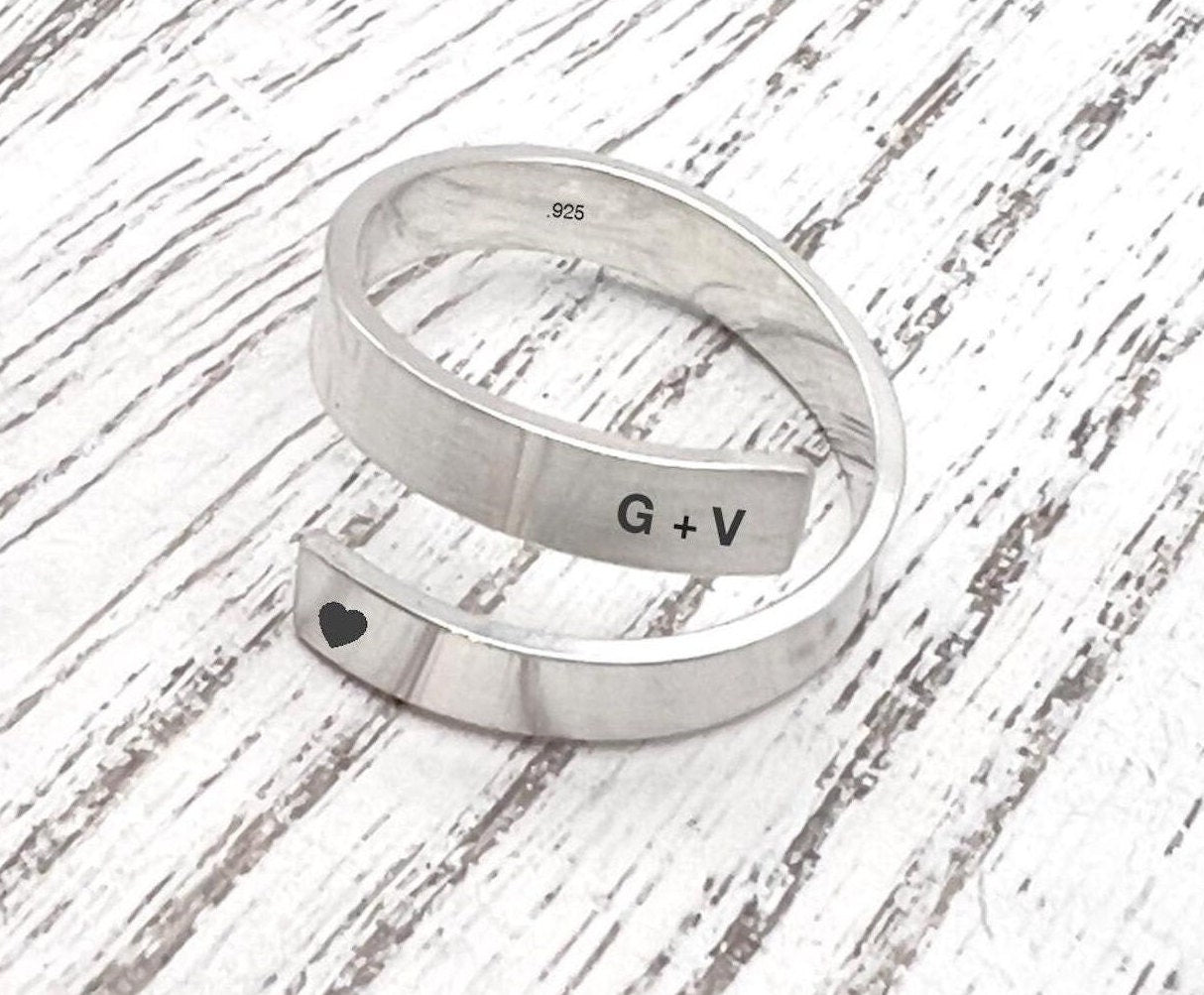 Personalized Ring | Wrap Ring |  Sterling Silver Ring | Name Ring |  Message Ring | Initial Ring | Personalized Gift