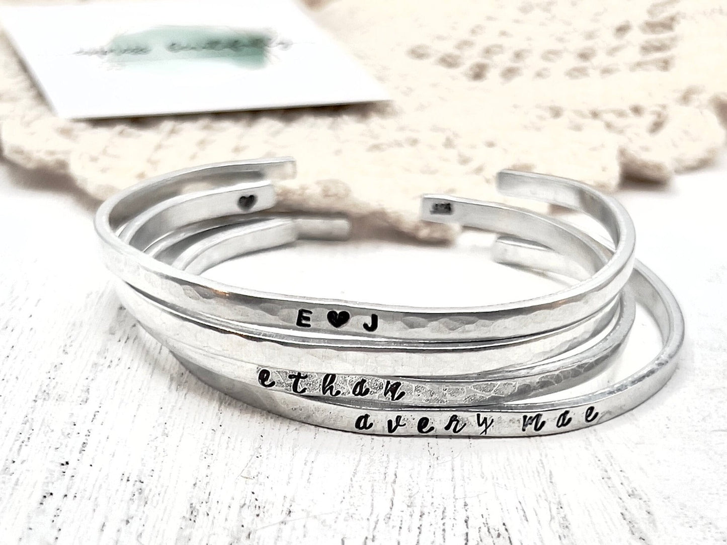 Personalized Bracelet | Custom Quote | Sterling Silver Cuff | Hand Stamped Jewelry |  Stacking Cuff | Personalized Gift For Her