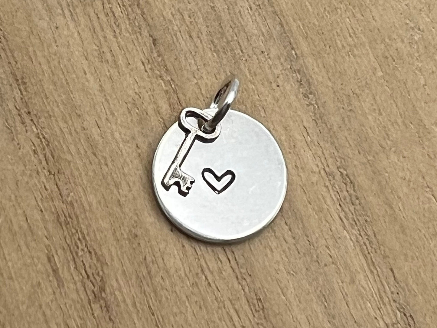 Sterling Silver Heart Charm | Hand Stamped Charm | Gift for her | Add On Charm | Custom Charm | Valentine Gift