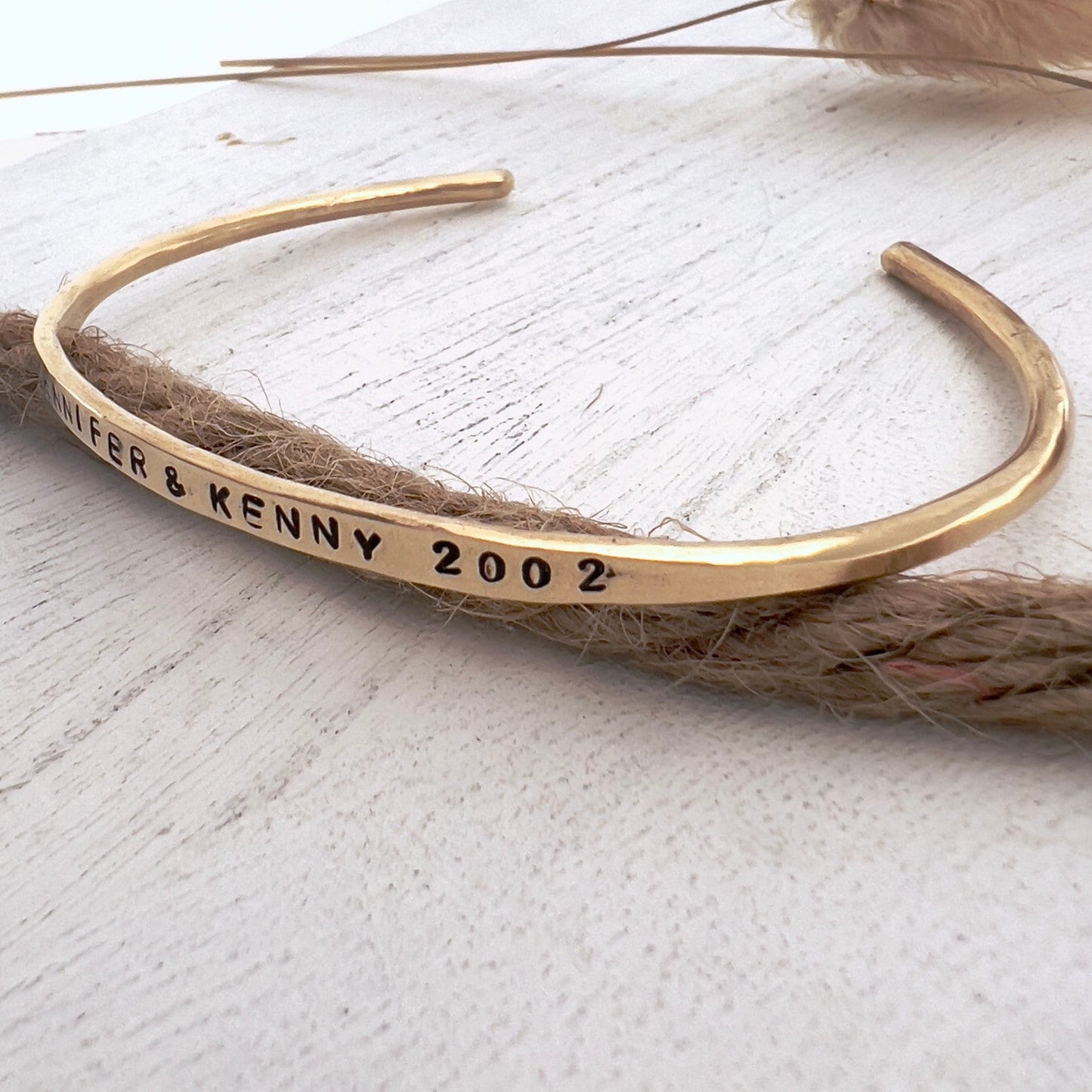 Custom Personalized Hand Stamped Bracelet | Bracelet With Quote | Personalized Jewelry |Word Bracelet | Brass Bangle