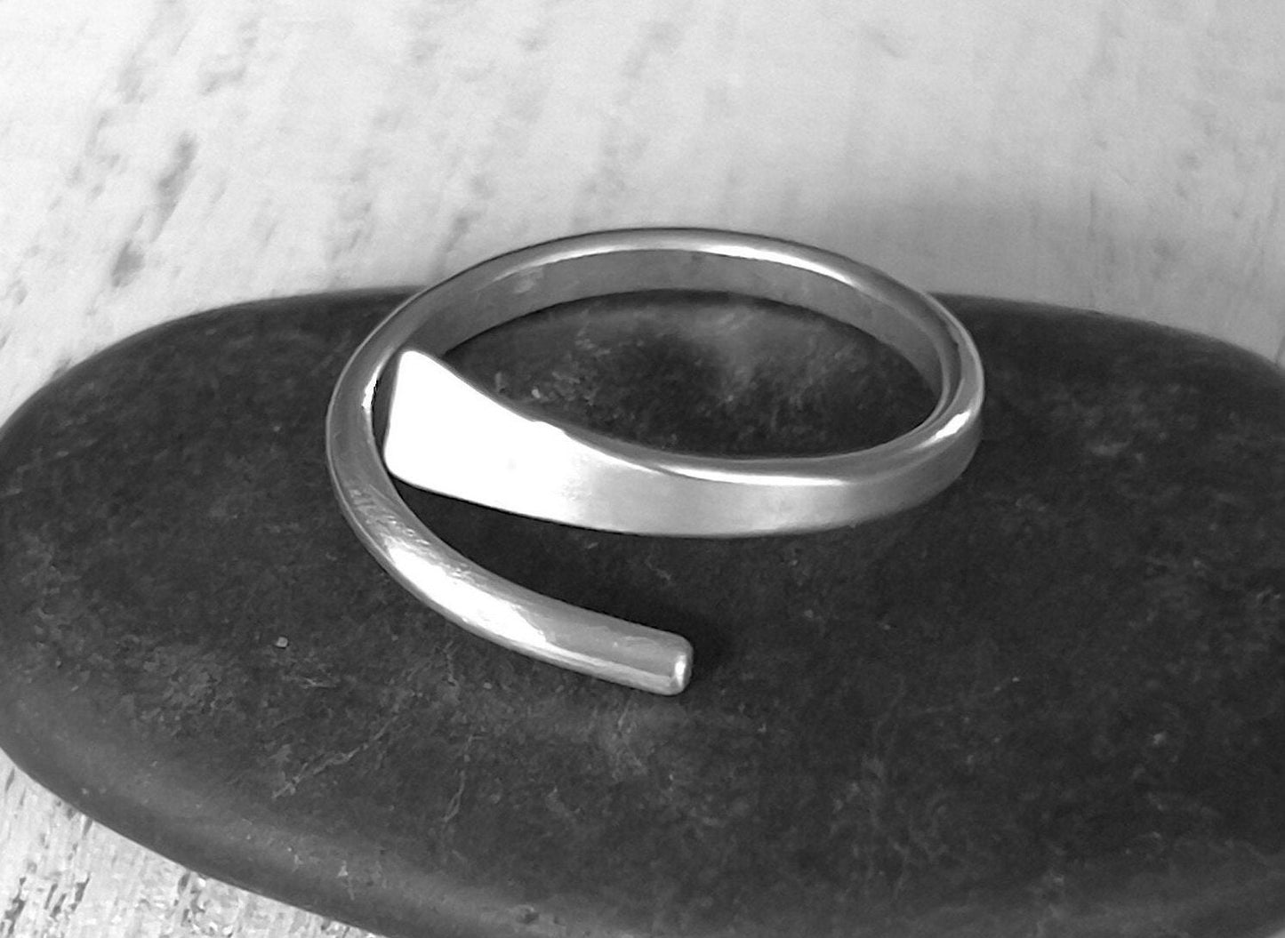 Sterling Silver Thumb Ring |  Modern Silver Wrap Ring | Adjustable Ring | Gift for Him | Gift For Her