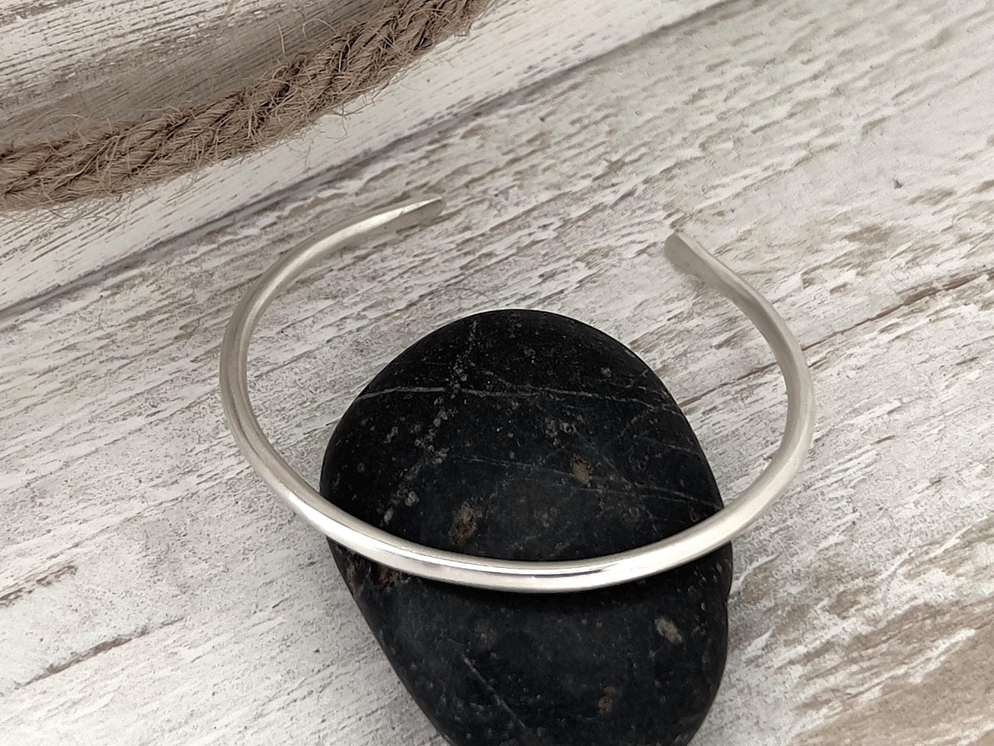 Sterling Silver Cuff Bracelet | Minimalist Jewelry | Silver Stacking Cuff | Modern Silver Cuff | Silver Bangle for Women | 10 Gauge Cuff