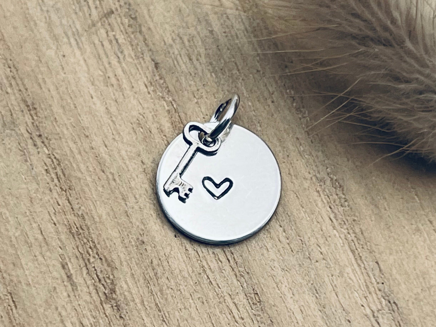 Sterling Silver Heart Charm | Hand Stamped Charm | Gift for her | Add On Charm | Custom Charm | Valentine Gift