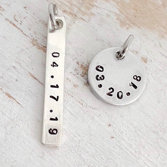 Sterling Silver Charm With Date | Custom Date Charm | Add On Charm | Birthdate Charm | Special Date Gift | Date Jewelry | Wedding Date