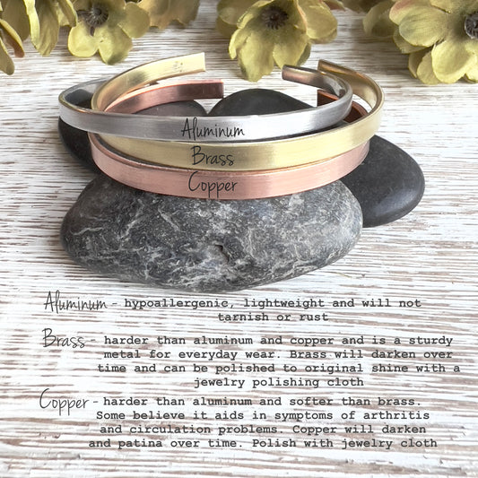 Personalized Bracelet | Custom Hand Stamped Skinny Silver Cuff | Custom Message Bracelet | Bracelet with Quote  | Mantra Bracelet